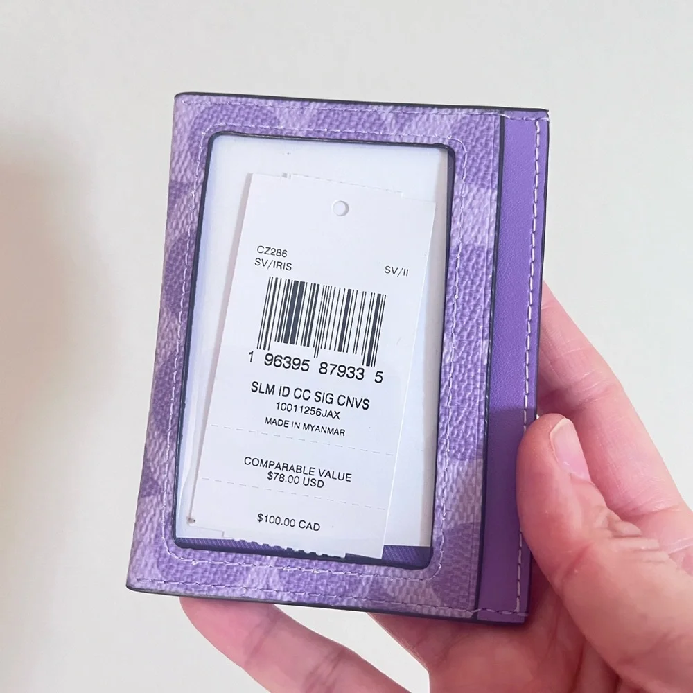 Coach Slim Id Card Case In Signature Canvas🎀 - Picture 2 of 2